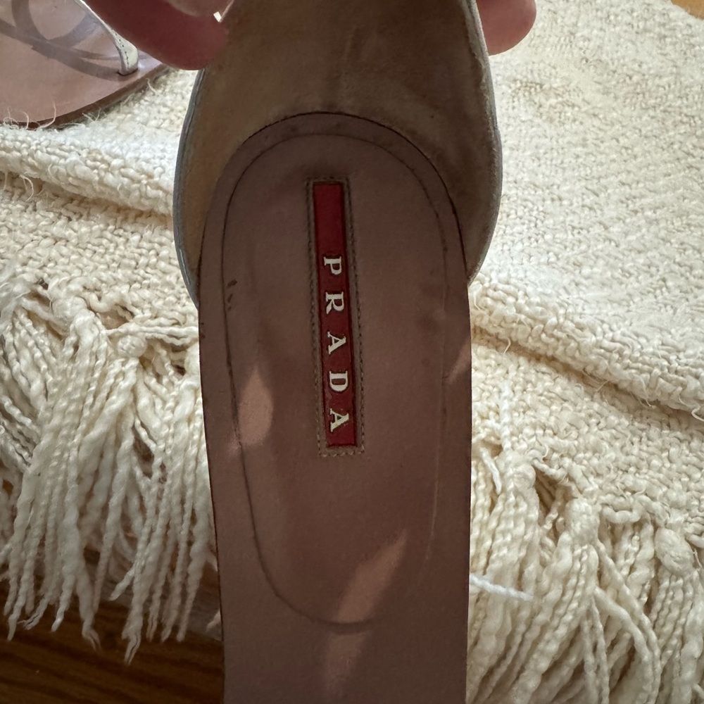 Prada Silver Strappy Wedge Sandals - Picture 2 of 4